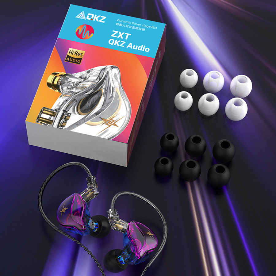 QKZ ZXT EDX Earphones 1 Dynamic HIFI Bass Earbuds In Ear Monitor Headphones Sport Noise Cancelling Headset
