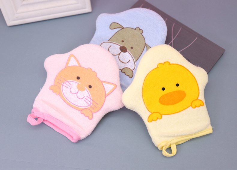 1pc Cartoon Soft Bath Cotton Baby Bath Sponge Children's Rubbing Bath Rubbing Bath Ball 3 Colors