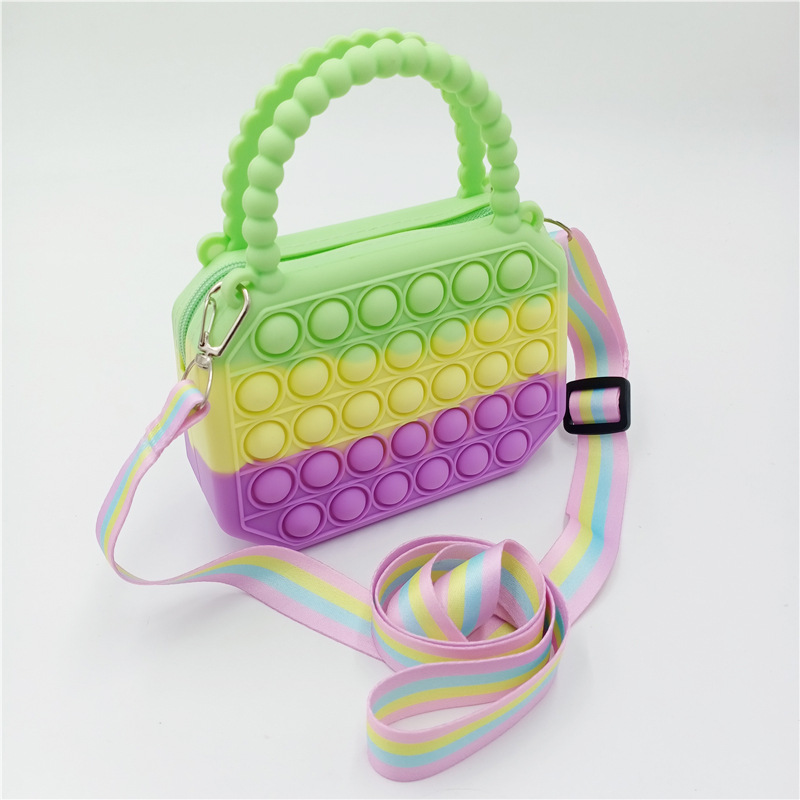 Fidget Toys Silicone Push Bubble Crossbody Bag Sensory Reliver Stress Autism Adults Kids Handbag Coin Pouch Purse Gifts