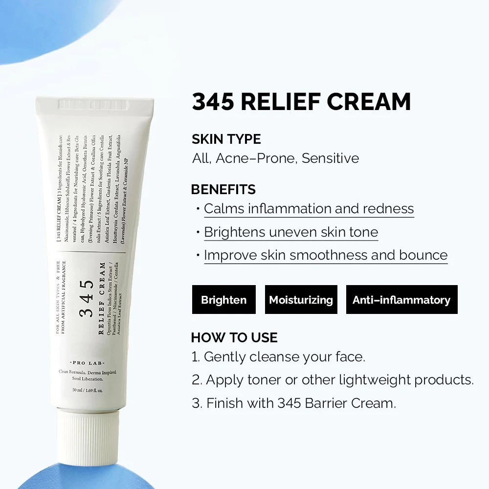 Dr. Althea 345 Relief Cream 50ml | Niacinamide Dark Spot & Blemish Reducing Brightening Cream