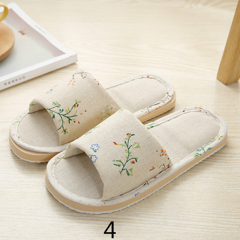 Women Home Slippers Indoor Floor Soft Couple Linen Slipper Spring Autumn Lightweight Unisex Bedroom Shoes Ladies Flax Flip Flops