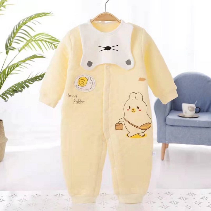 Newborn Baby romper Winter Cartoon baby boy Clothes 2PCS Cotton baby girl clothes set Thicken warm cotton clothing set
