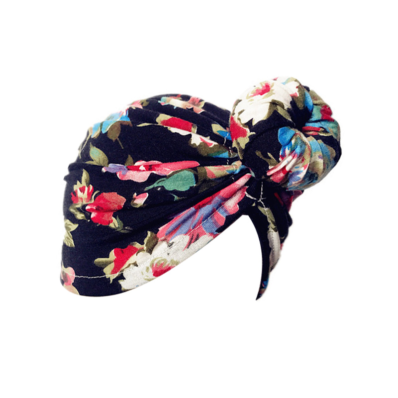 Newborn Infant Baby Girl Boy Mom Turban Hat Bows Flower Head Wrap Leopard India Hat Cotton Cap Parent-child Suit Beanie