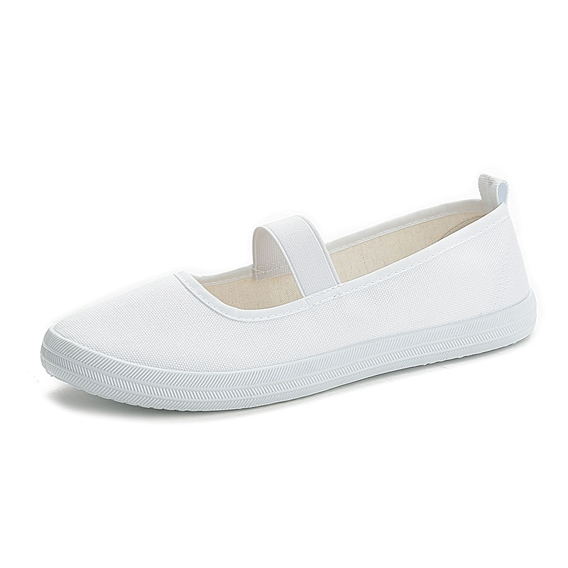 Ballet shoes women flat white nurse shoes elastic band non-slip work shoes comfortable ladies white shoes