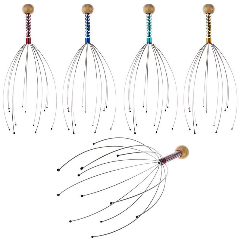 Octopus Head Massager Scalp Relaxation Relief Body Massager Remove Muscle Tension Tiredness Metal Head Massager Instrument &