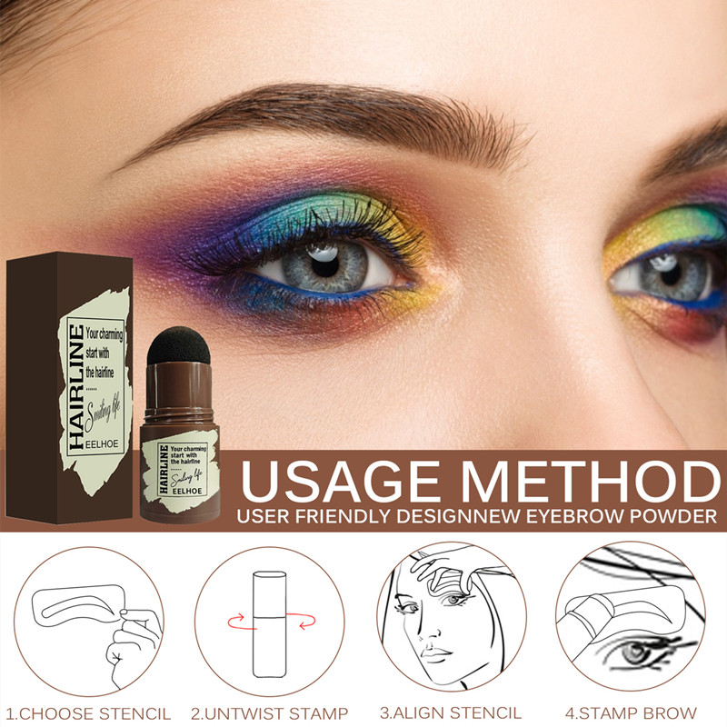 One Step Eyebrow Brow Stamp Shaping Kit Eyebrow Stamp Waterproof Long Lasting Shape Brow Contouring Stick makeup eyebrow shadow