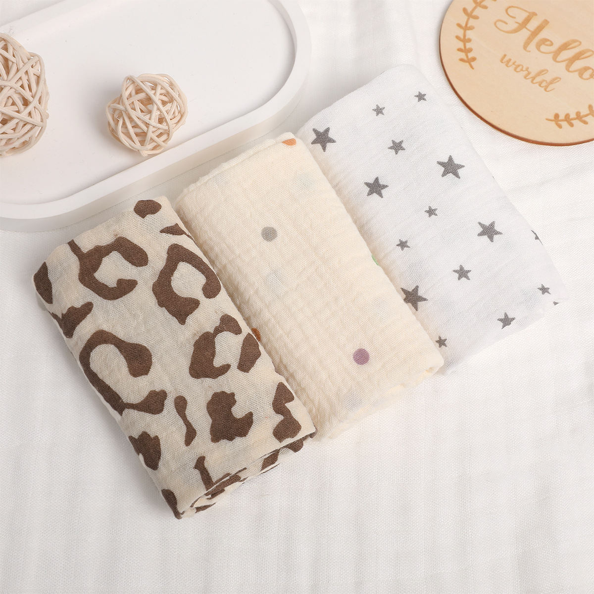 3Pcs Baby Cotton Washcloth Newborn Burp Cloth Square Towels 6-Layer Pure Cotton Soft Absorbent Gauze Cotton Baby Towels