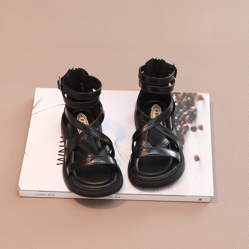 Girls' Shoes Summer Baby Girls' Middle Big Soft Sole Children's Roman Princess Sandals