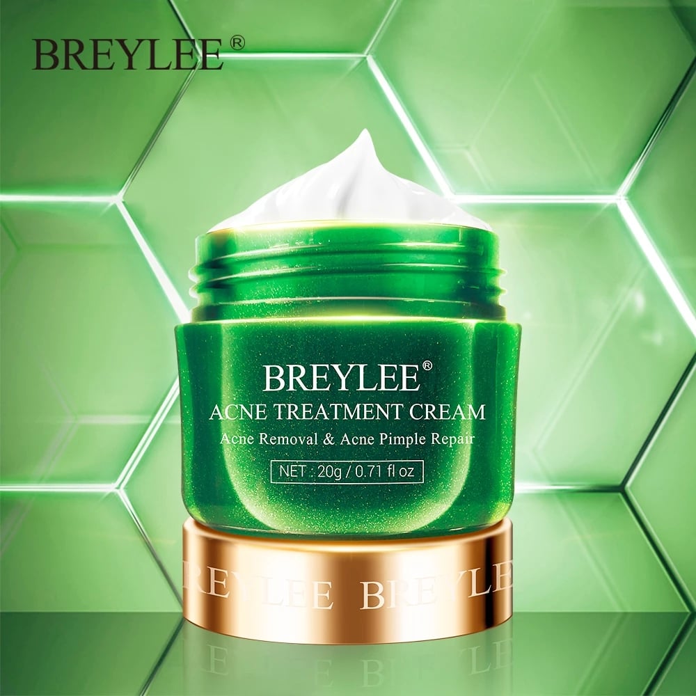 BREYLEE 20g Acne Treatment Cream Anti Acne Face Cream Pimple Removal Spots Oil Control Shrink Pores Moisturizing Skin Care Serum