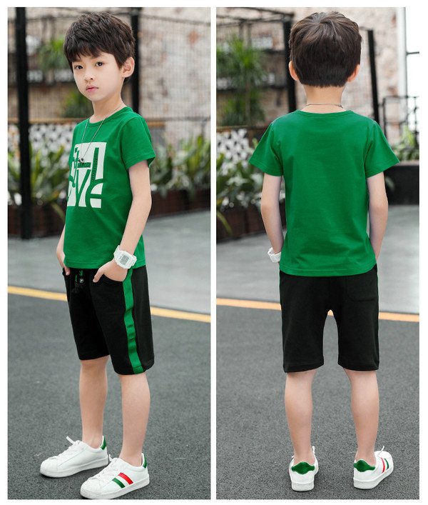 Boys Clothes Set Short Sleeve T-Shirt Pants Summer Kids Boy Sports Suit Children Clothing Outfits Teen 5 6 7 8 9 10 11 12 Years