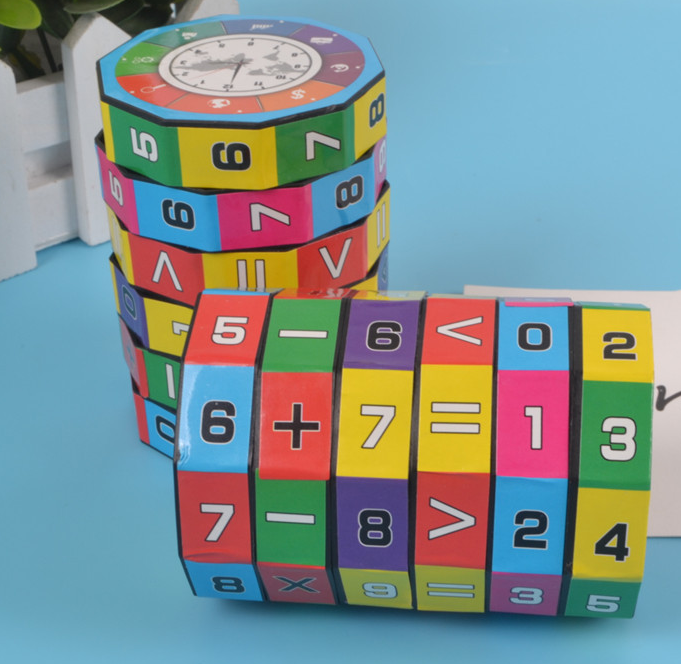 Plastic cylindrical children's educational toys digital magic cube play learning decom