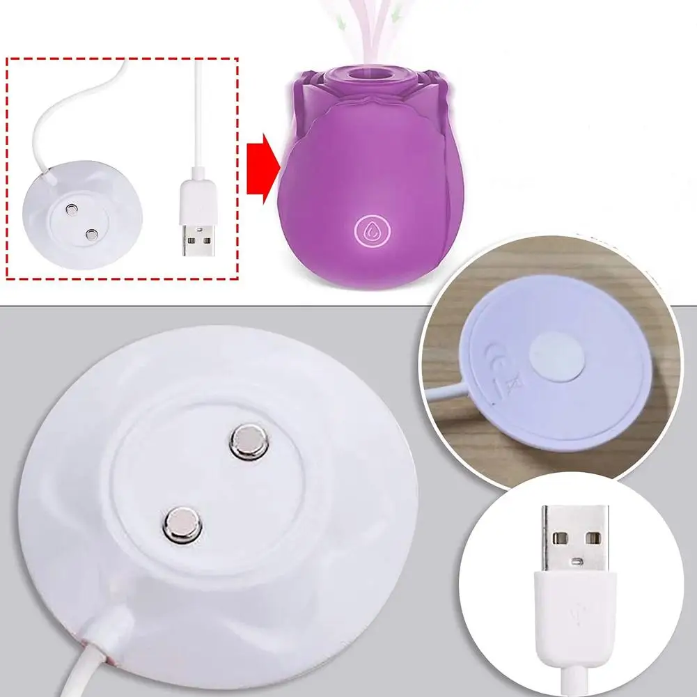 Replacement for Rose Toy Charger Standing Magnetic Adapter Fast Charging USB Cable Base Dock Station for Rose Massager