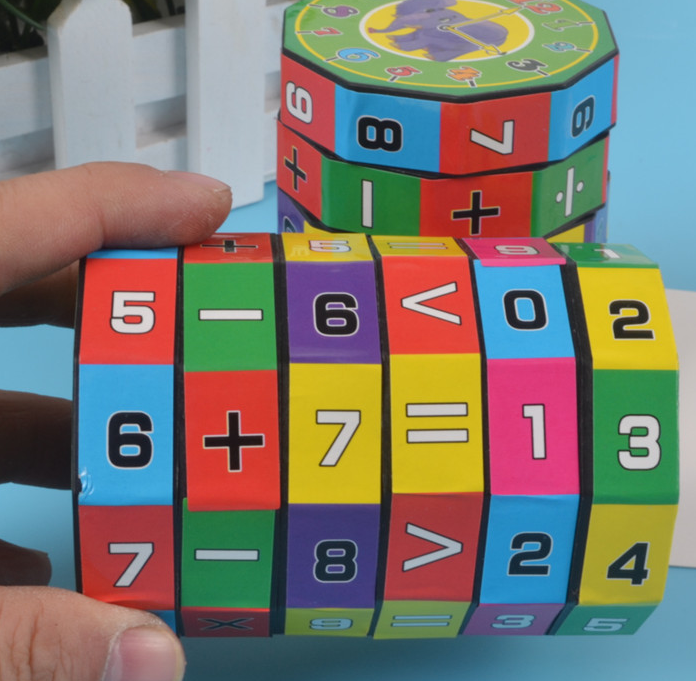 Plastic cylindrical children's educational toys digital magic cube play learning decom