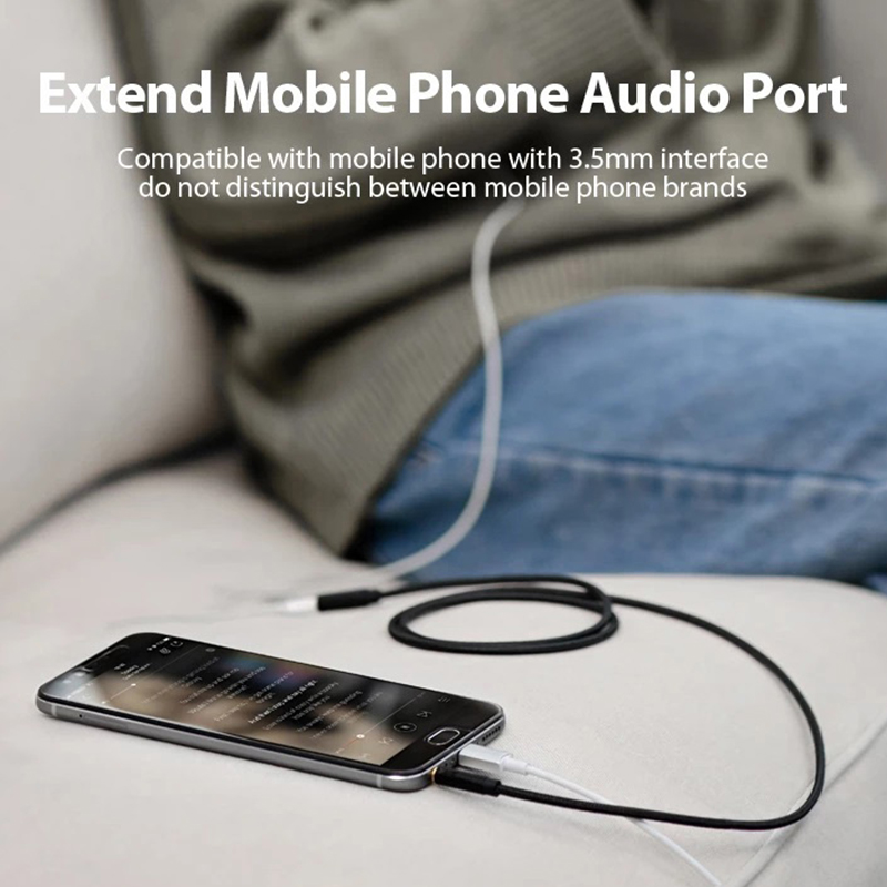 Stereo Audio Cable 3.5 mm 4-pole Headphone Male to Female Extension Cable for Tablet Speaker Headset Phones