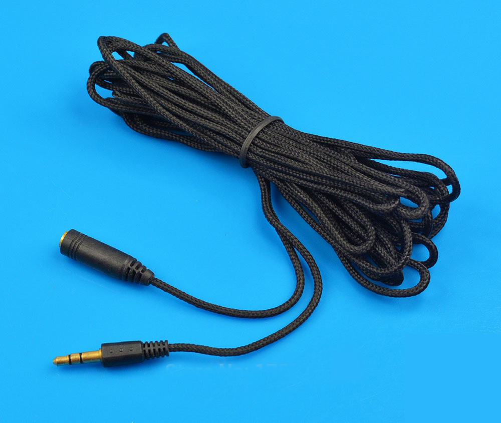 5m Earphone Headphone Stereo Audio Extension Cable Cord for Speaker Phone Nylon Wire 3.5mm Jack Female to Male