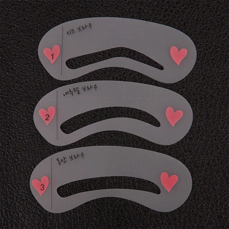 3 Pcs Reusable New Eyebrow Template Stencil Tool Makeup Eye Brow Template Shaper Make Up DIY Beauty Tool