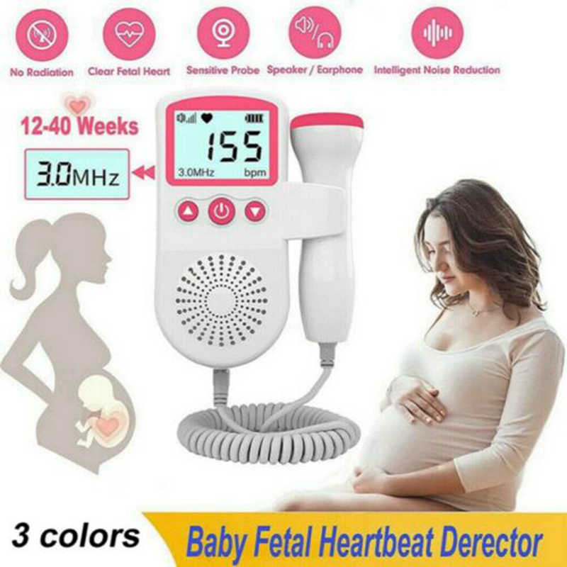 Upgraded 3.0MHz Doppler Fetal Heart rate Monitor Home Pregnancy Baby Fetal Sound Heart Rate Detector LCD Display No Radiation