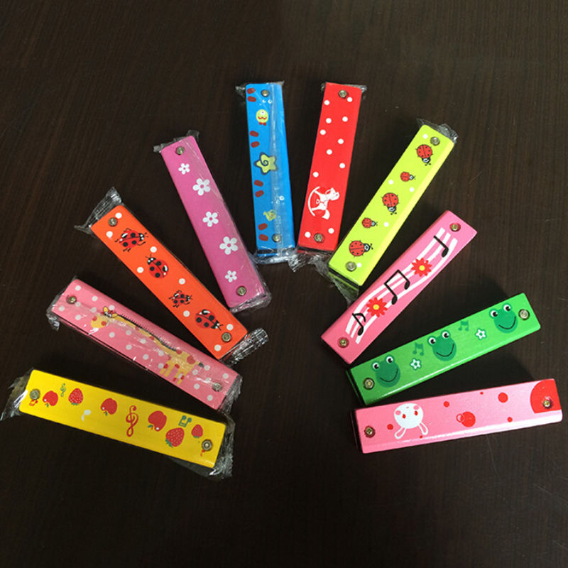 Wooden harmonica children musical instruments education children attractive toys
