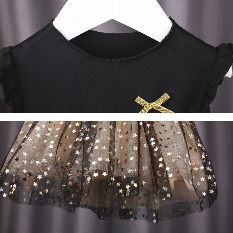 Girls' Baby Dress 2023 New Spring and Autumn Style Korean Edition Girls' Ponchy Dress Foreign Star Mesh Princess Dress