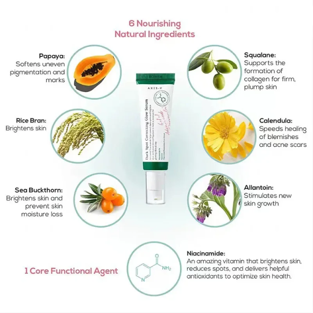 50ml Axis-y Dark Spot Brightening Care Serum Effective Improves Dull Face Moisturizing Whitening Brighten Gently Soothe Care