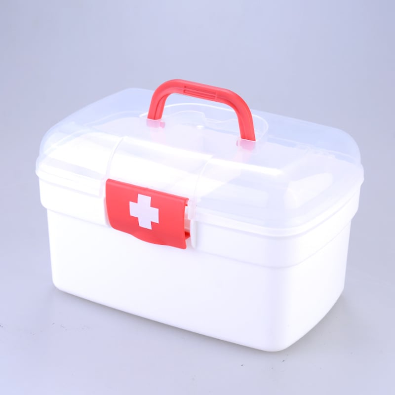 Small portable medicine box plastic storage box transparent first aid kit home medical box multifunctional household storage bag