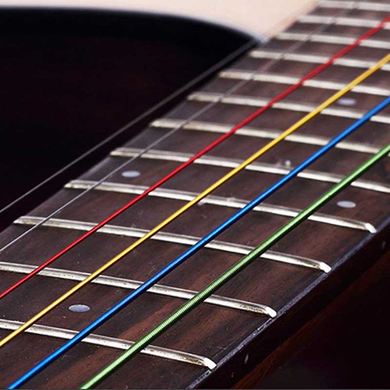Set Acoustic Guitar Strings Rainbow Colorful Guitar Strings E-A For Acoustic Folk Guitar Classic Guitar Multi Color