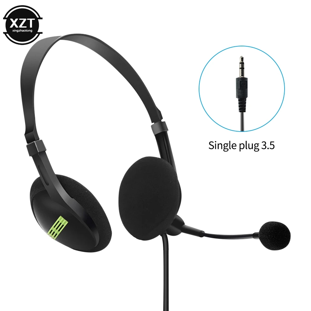 3.5mm Wired Headphones Universal Computer USB Headset with Microphone Office Headset Network Class Traffic Headset for PC Laptop