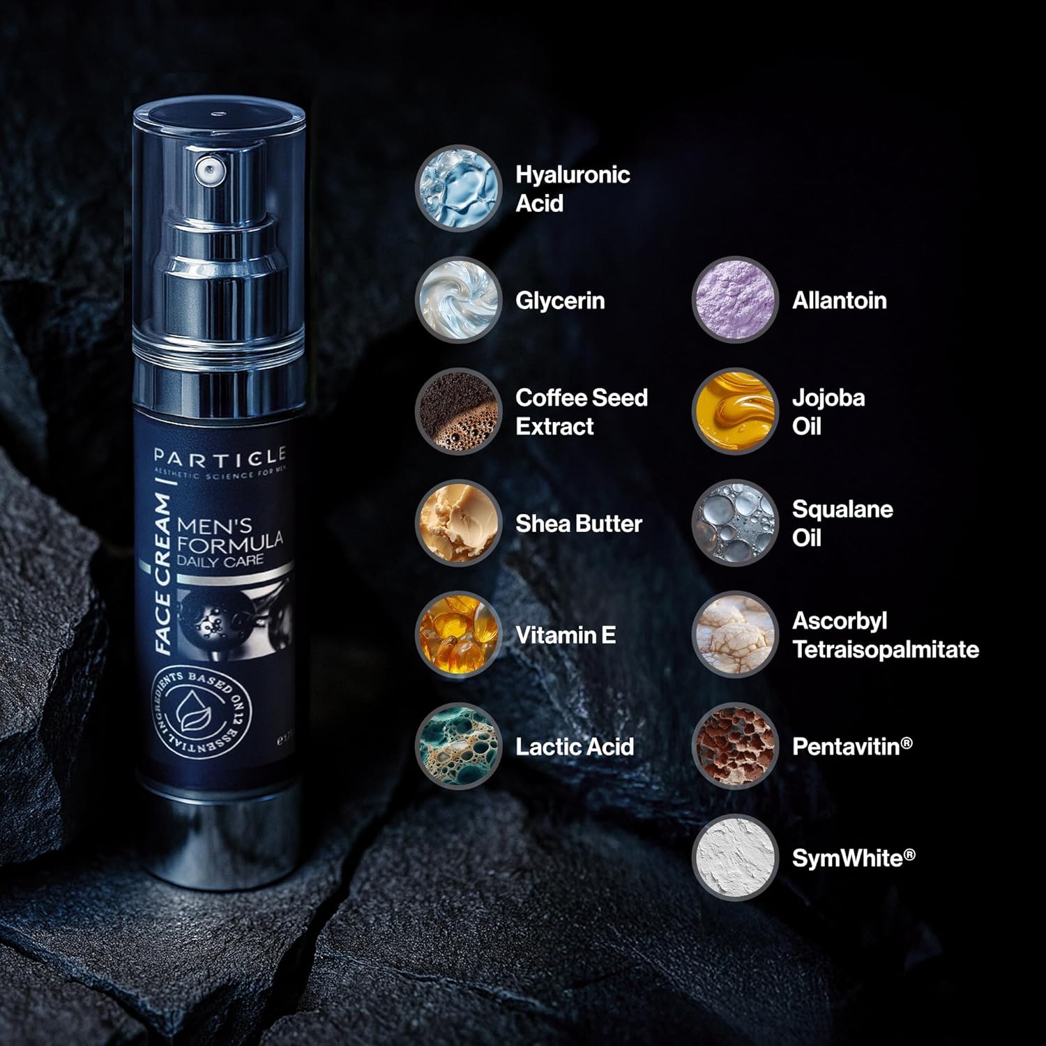 Particle 6-in-1 Face Cream for Men, Men’s Daily Hydrating Moisturizer with Vitamin C, Jojoba Oil, Vitamin E & Hyaluronic Acid, Skin Care Routine, Heal