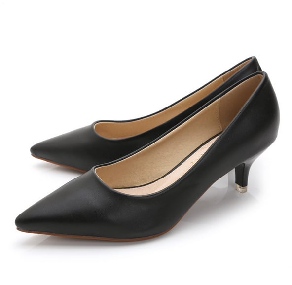 Nude Shallow Mouth Women Office Work Heels Shoes Elegant Ladies Low Heel wedding shoes woman chaussures femme