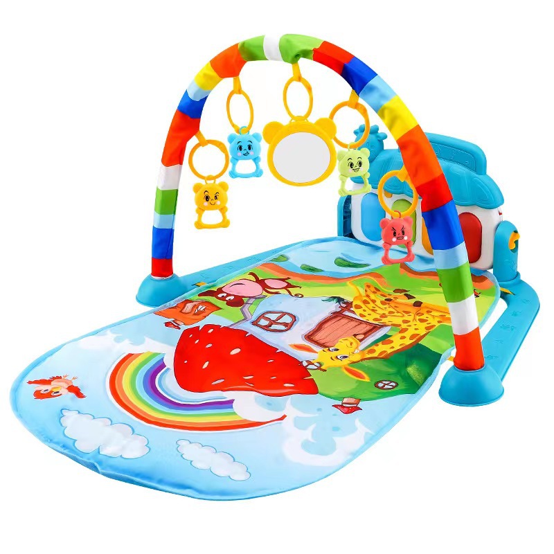 Baby Fitness Stand Music Play Gym Activity Toys Newborn Piano Crawling Blanket Pedal Game Pad Early Education 0-36 Months Gifts