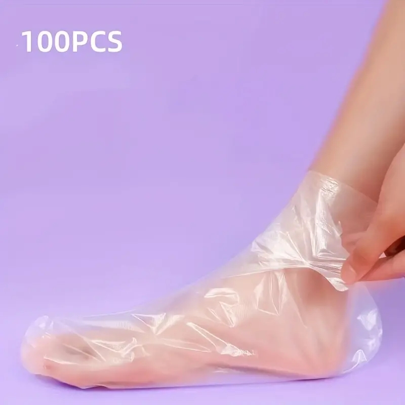 100pcs Disposable Clear Foot Mask Plastic Foot Covers Beauty Feet Masks For Foot Skin Care