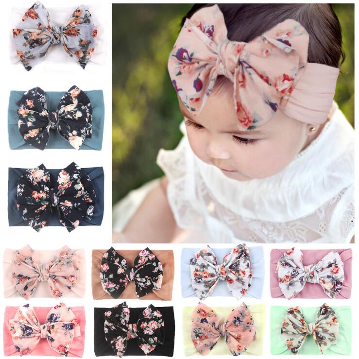 2022New style baby elastic hair band Bohemian hair accessories bow nylon hair band bandeau élastique bébé