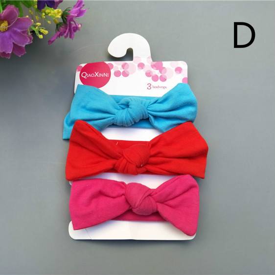 Korean Version of the New Headwear Cotton 3 Sets of Hair Band Set Baby Rabbit Ears Headband