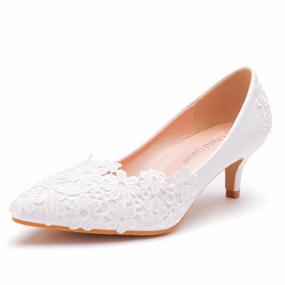 Shoes On Heels For Women High Heels Female Pumps Wedding Party High-heeled Shoes White Lace Ladies Shoe Trend Spring Summer