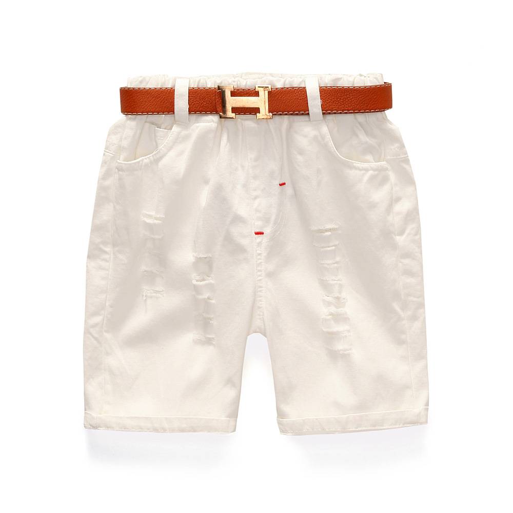 2 Pieces Of Children'S Clothing Set, Flower T-Shirt Top And Shorts Set (Excluding Belt)