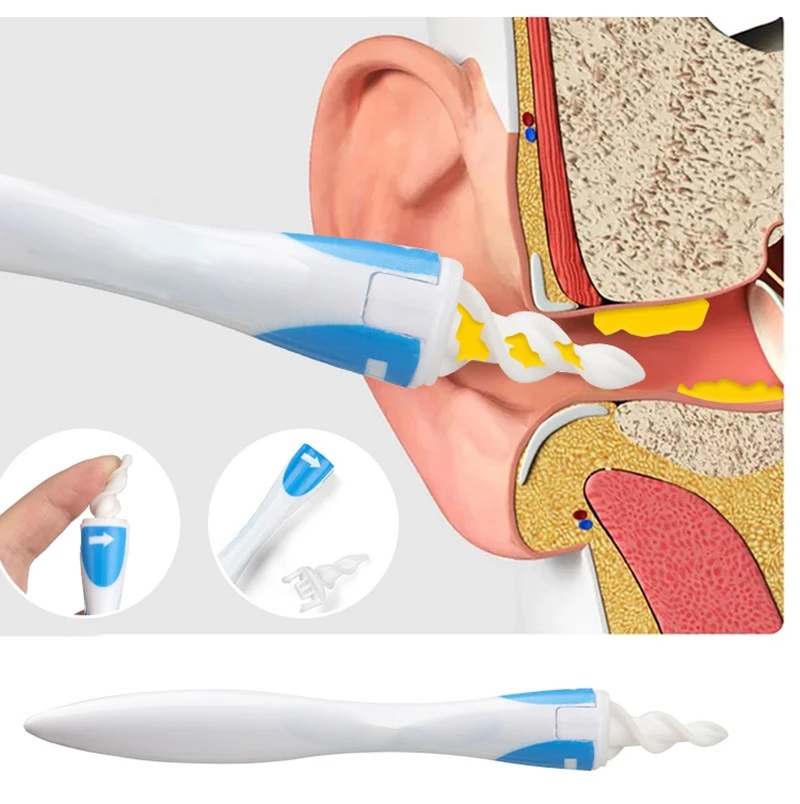Ear Cleaner With Soft Silicone Ear Wax Remover Tool 9 Replacement Tips Spiral Earwax Cleaner Health Ear Cleaner Ear Care Tools