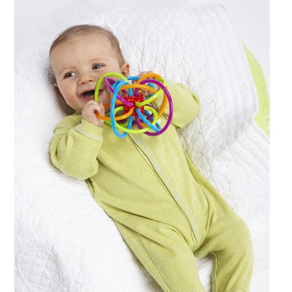 Baby Toys 0-12 Months Newborn Baby Development Ball Safe Soft Teething Toys Plastic Hand Bell Early Educational Rattle Teether