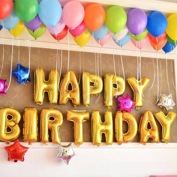 Foil Balloons 16INCH Happy Birthday letter Balloons balls birthday Party Decorations kids Baby Shower Helium Balloons