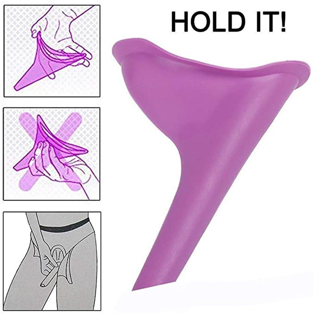 1pc Women Girl Urinal Outdoor Travel Camping Female Urinal Soft Silicone Urination Device Stand Up Pee Lady Mobile Toilet