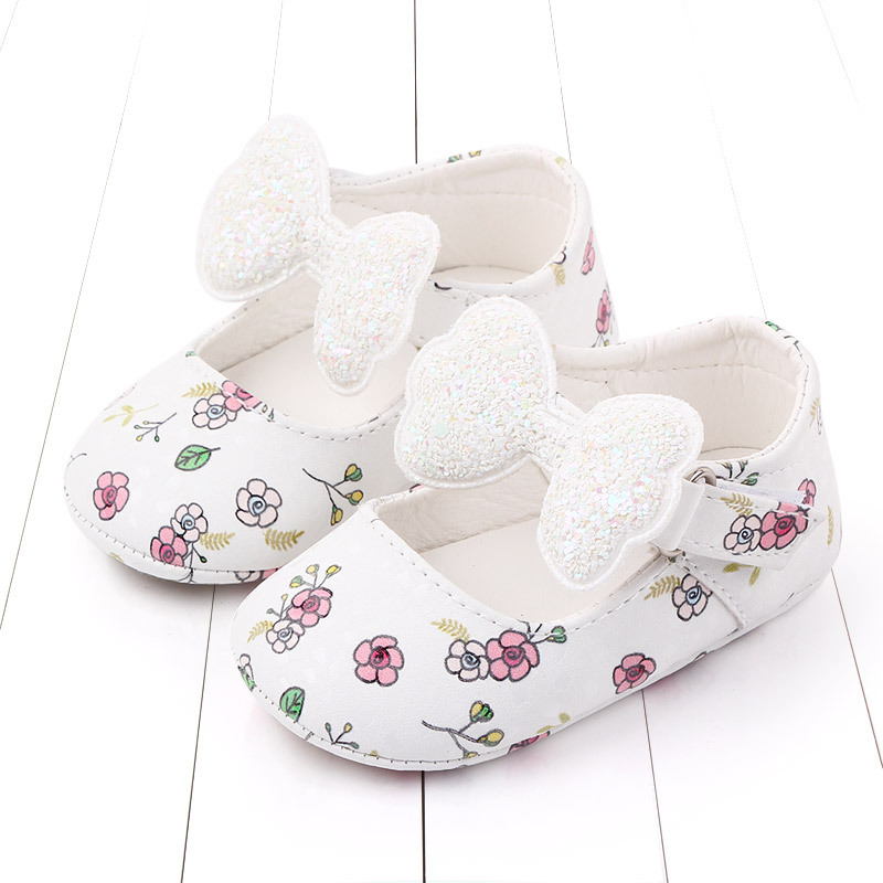 New baby soft-soled shoes baby toddler shoes dress bow princess shoes sequined baby shoes