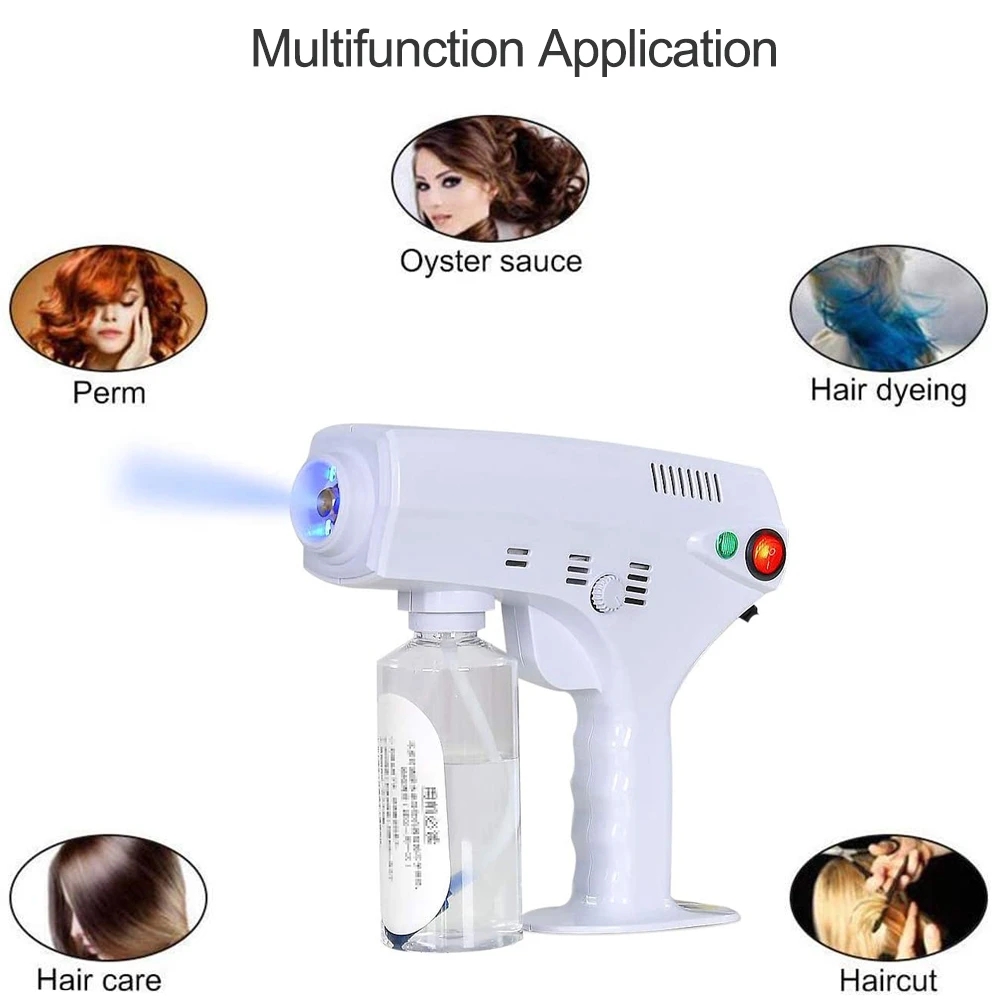 Multifunction Blue Nano Hair Steamer Nano Steam Gun Home Use Hair Coloring Care Tool Hair Spray Sanitizing Spray Fogger