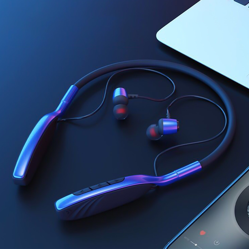 Bluetooth 5.0 magnetic wireless headset neck-mounted headset rechargeable stereo sports in-ear earbuds Bluetooth headset with mi