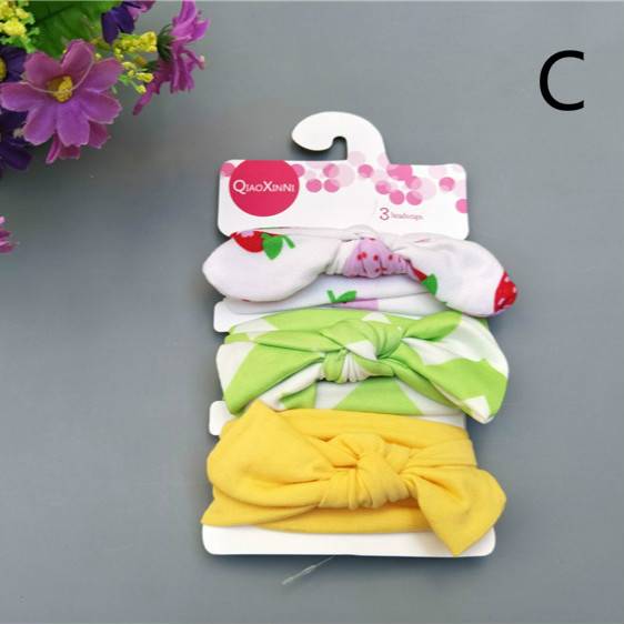 Korean Version of the New Headwear Cotton 3 Sets of Hair Band Set Baby Rabbit Ears Headband