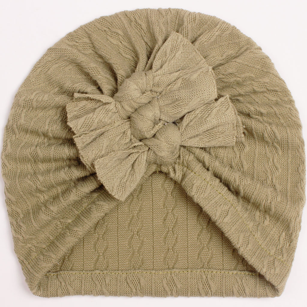 1Pcs Cable Bow Baby Turban for Kids Elastic Knit Turban Girls Hats Soft Cotton Kids 3 Layers Bowknot Headwear Hair Accessories