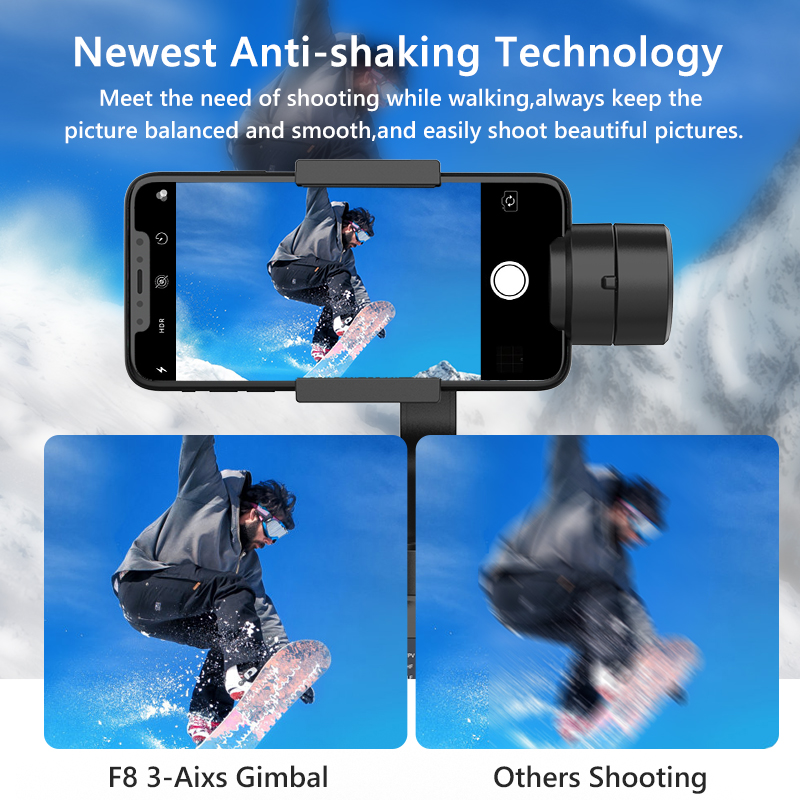 F8 3 Axis Gimbal Handheld Stabilizer for Phone Holder Video Record For Xiaomi iPhone Stabilizer Cellphone Gimbal Smartphone