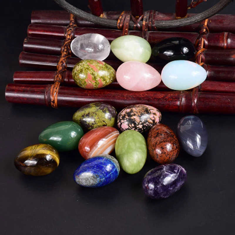 Natural Crystal Stone Yoni Egg Polished Stones Healing Mineral Ball Kegel Exercise Massage Home Decoration Accessory