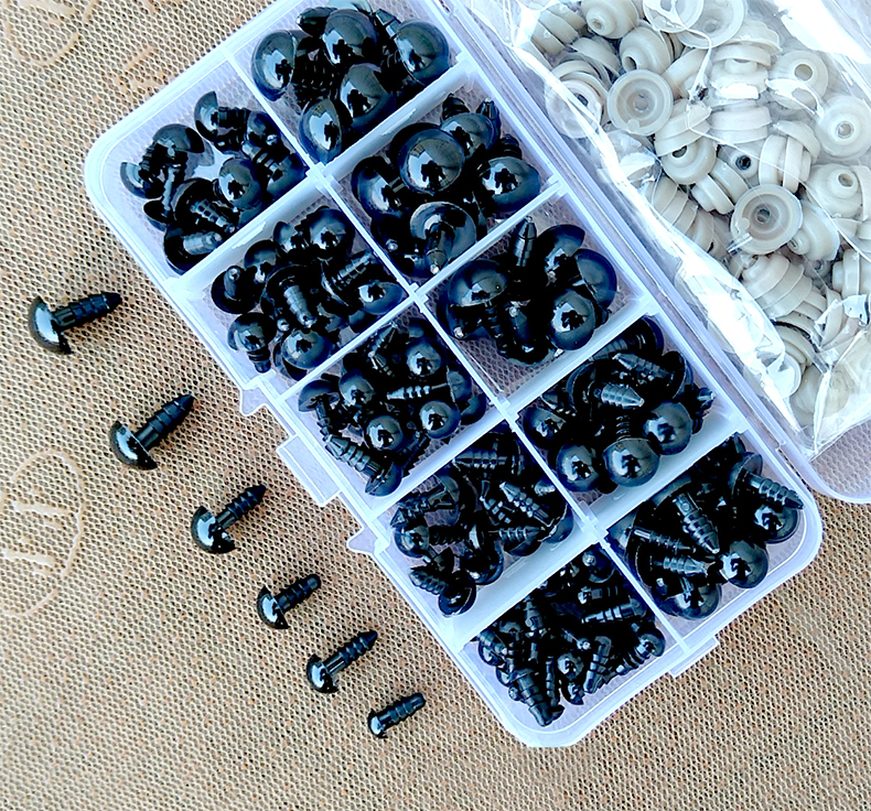 100pcs 10mm Eyeball Doll Accessories Black Plastic Plush Safety Eyes Amigurumi For Toys 6mm 8mm 12mm DIY Funny Toy Eyes Animal