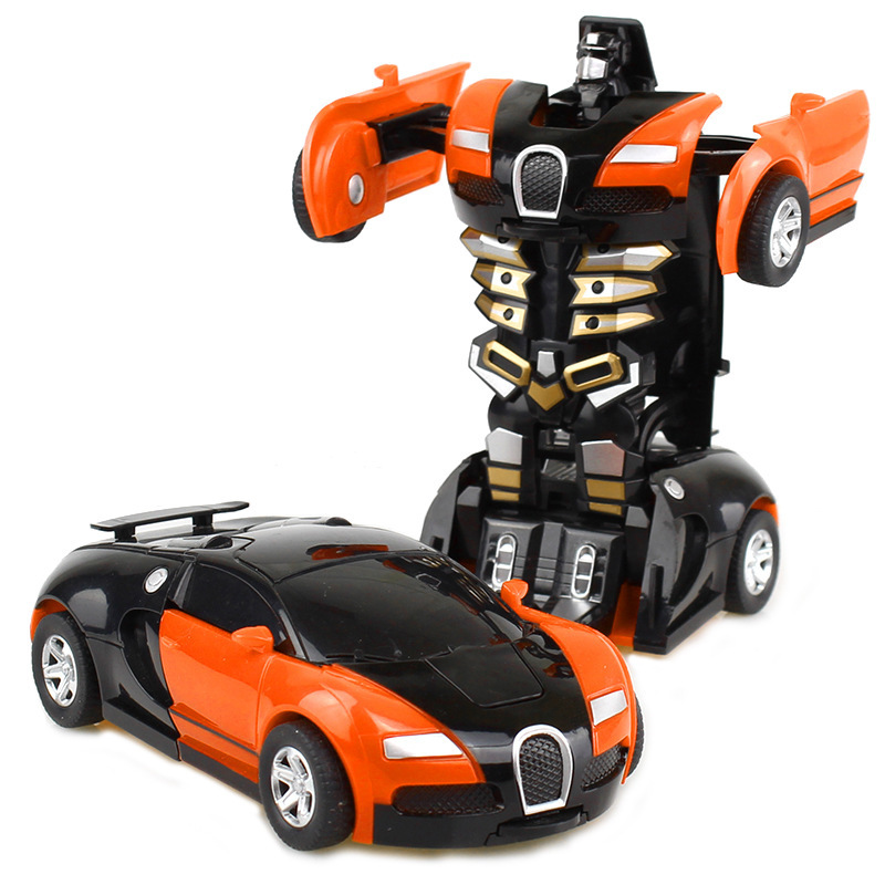 Cross border children's deformation toy car model inertia car boy puzzle street night market toys