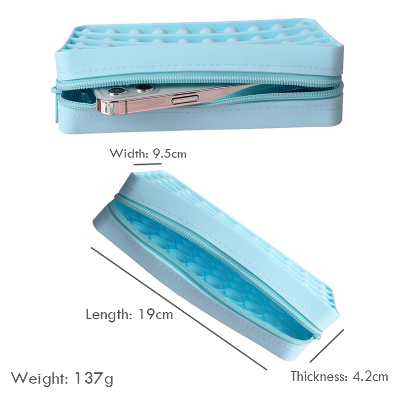 Silicone Wallet Bags Push Its Bubble Fidget Toys Pencil Case Simpl Dimmer Antistress Toy Soft Press Pops Figet Toys Bag