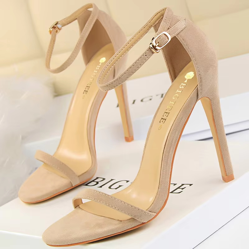 Summer Women Sandals Suede Hollow High Heels Stiletto Fashion Sandles Women Heels Ladies Shoes Women's Sandals